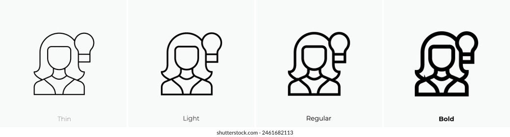 icono de community manager. Diseño de estilo fino, ligero, regular y audaz aislado sobre fondo blanco