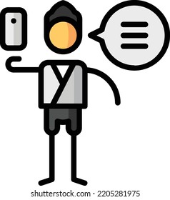 community manager isolated design element stock illustration. Vector on a white background