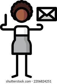 community manager isolated design element stock illustration. Vector on a white background