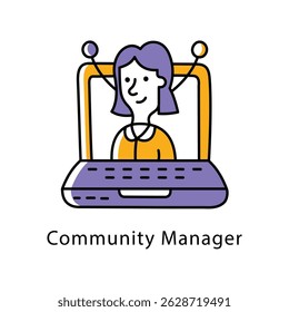 Ícone De Estilo De Estrutura De Tópicos Preenchida Pelo Vetor Do Community Manager. Arquivo Eps 10 