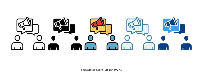 Community Marketing Icon Set Multiple Style Collection