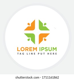 Community Medical Plus Cross Vektorillustration Logo