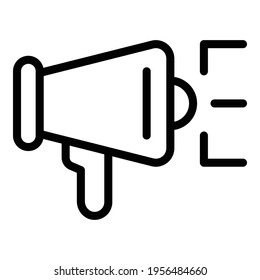 Community megaphone icon. Outline Community megaphone vector icon for web design isolated on white background