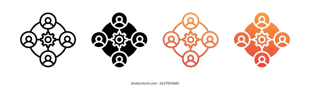 Community Multi Style Icon Set Vector