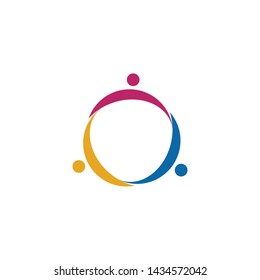 Community network and adoption care logo design vector template