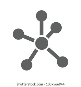 Community network, connection icon. Gray vector graphics