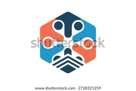 Community network group and corporate teamwork hexagon