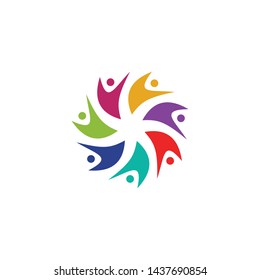 Community and network logo design vector template