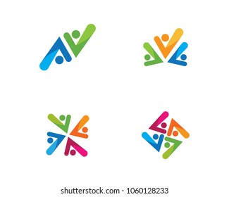 Community, network and social icon design template