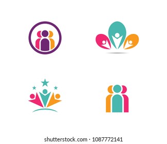 Community, network and social icon design template