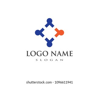 Community, network and social icon design template