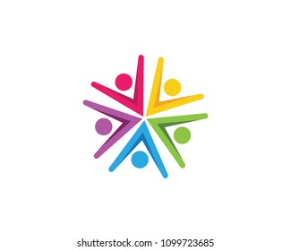 Community, network and social icon design template