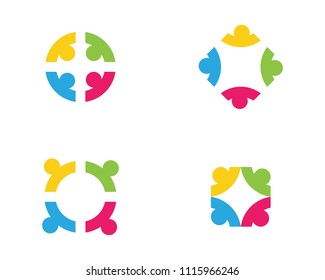 Community, network and social icon design template