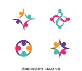 Community, network and social icon design template