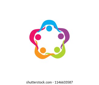 Community, network and social icon design template