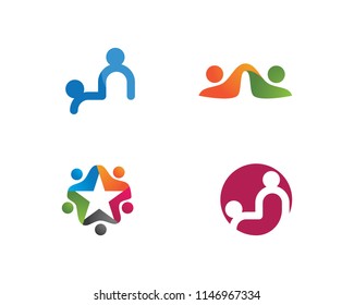 Community, network and social icon design template