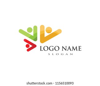 Community, network and social icon design template