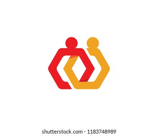 Community, network and social icon design template