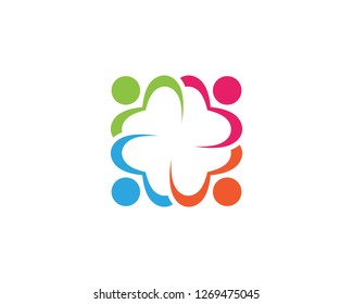 Community, network and social icon design template