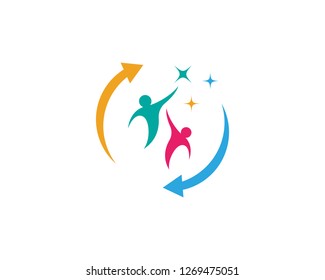 Community, network and social icon design template