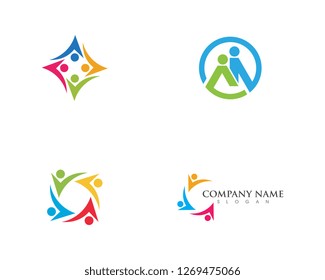 Community, network and social icon design template