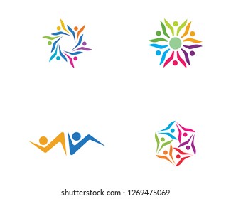 Community, network and social icon design template