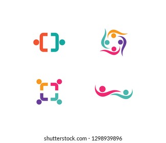 Community, network and social icon design template