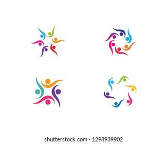 Community, network and social icon design template