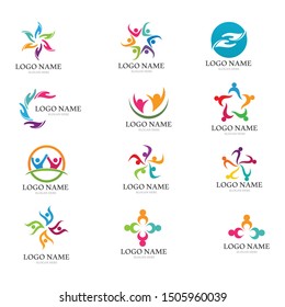 Community, network and social icon design template