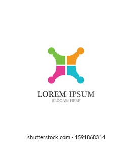 Community, network and social icon design template