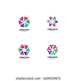Community, network and social icon design template
