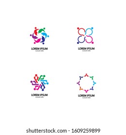 Community, network and social icon design template