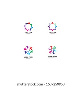 Community, network and social icon design template