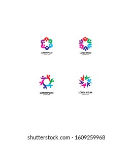 Community, network and social icon design template