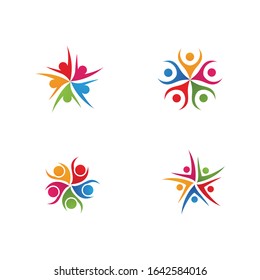 Community, network and social icon design template