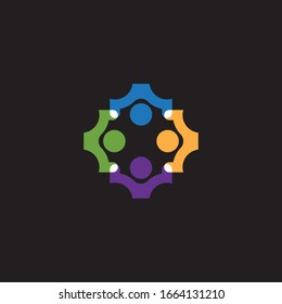 Community, network and social icon design template