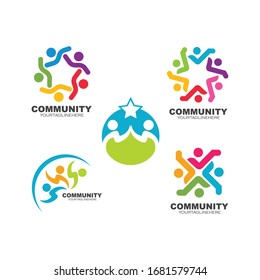 Community, network and social icon design template