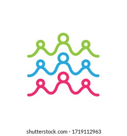 Community, network and social icon design template