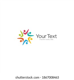 Community, network and social icon design template. vector teamwork, social net, people together icon.