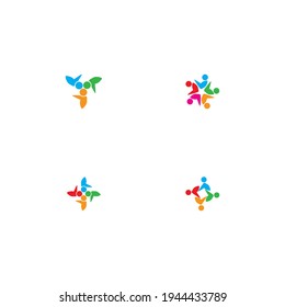Community, network and social icon design template