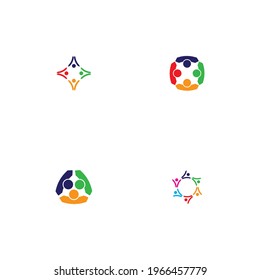 Community, network and social icon design template