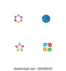 Community, network and social icon design template