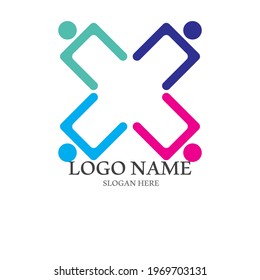 Community, network and social icon design template