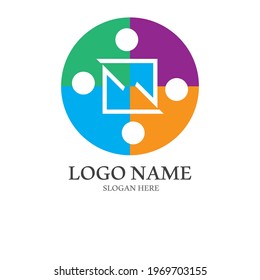 Community, network and social icon design template
