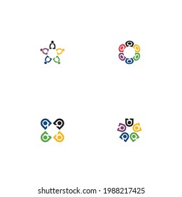 Community, network and social icon design template