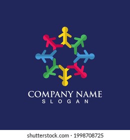 Community, network and social icon design template