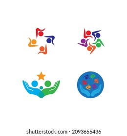 Community, network and social icon design template