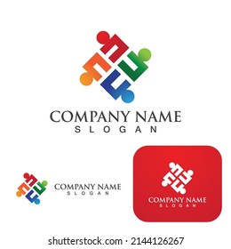 Community, network and social icon design template
