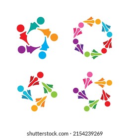 Community, network and social icon design template