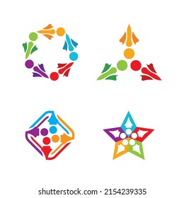 Plantilla de diseño de iconos comunitarios, de red y sociales